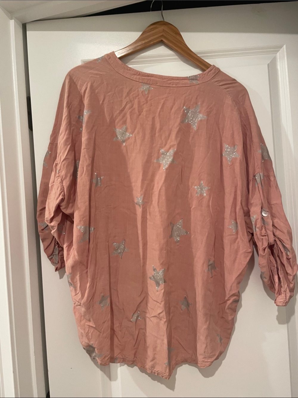 Made in Italy mauve and silver sequin star top medium - Picture 7 of 7